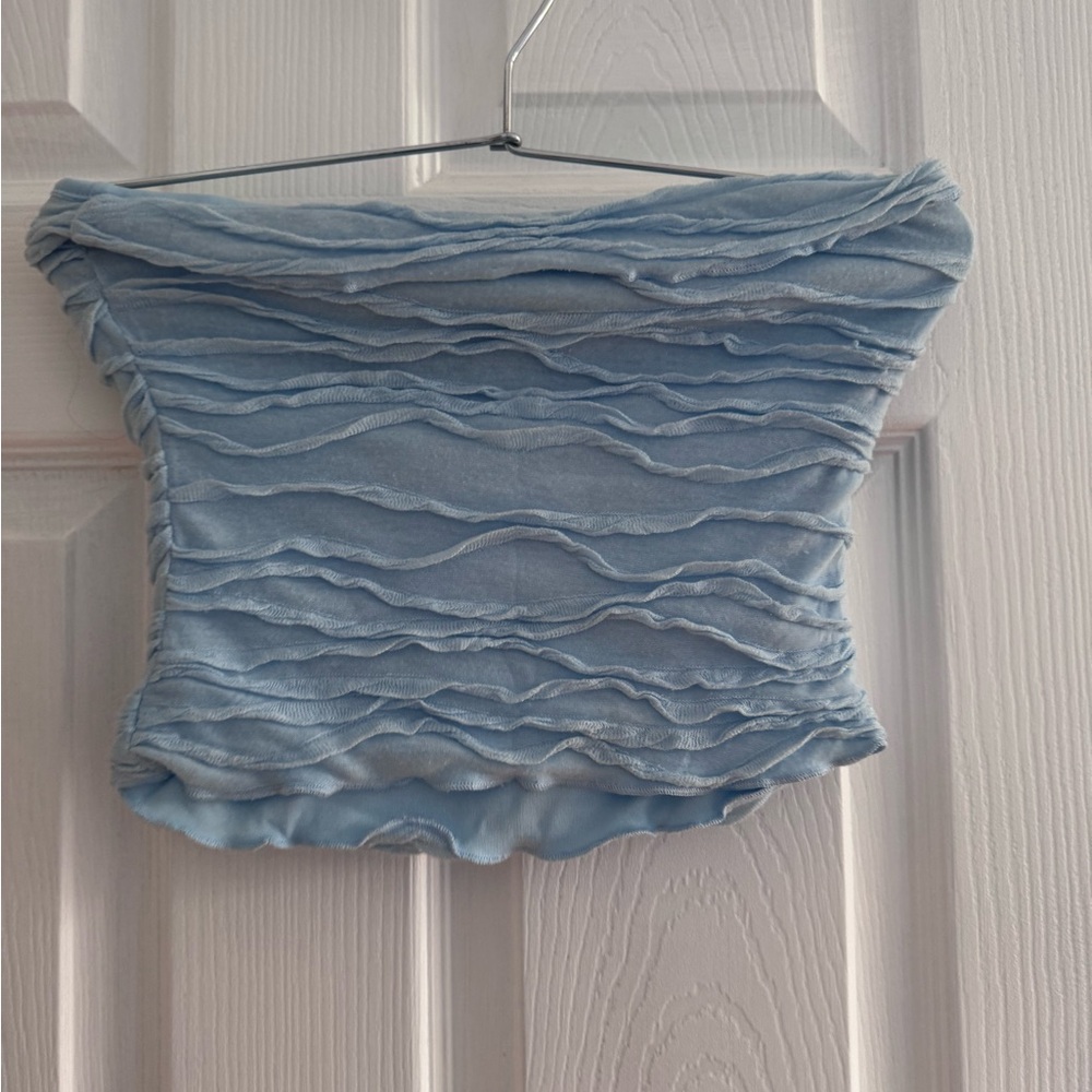 Princess Polly Blue Ruched Tube Top